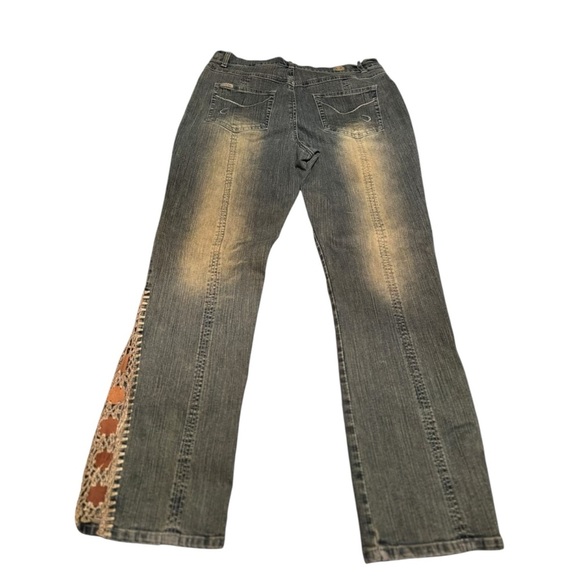 Crest Jeans Vintage Y2K 90s Western Flare Bootcut Embroidered Dirty Wash - Picture 6 of 10